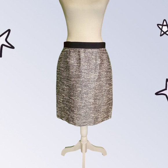 Kate Spade New York ‘Kylie’ Pencil Mini Skirt in “Midas” Silver Tweed Size 8 - Picture 1 of 8